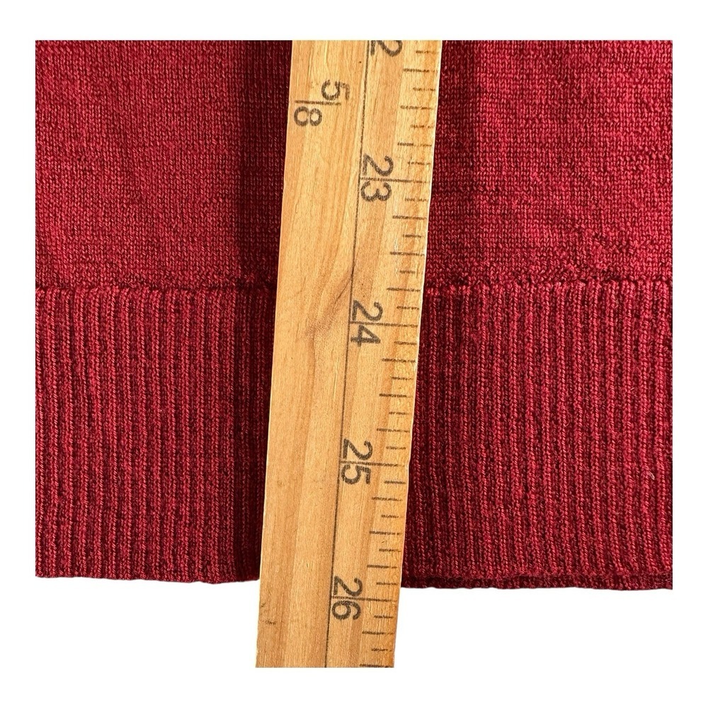 JCrew Turtleneck Merino Wool sweater‎ Side Slits Golden Burgundy Red Medium - Picture 6 of 13
